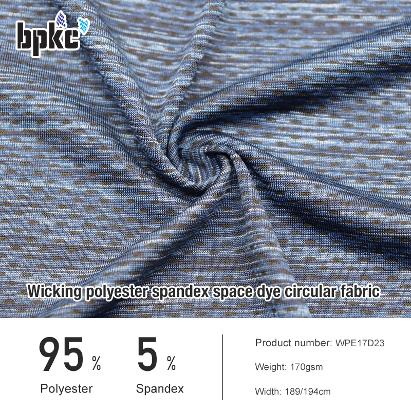 Polyester spandex space dye jacquard wicking fabric for sportswear