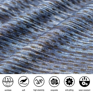Polyester spandex space dye jacquard wicking fabric for sportswear